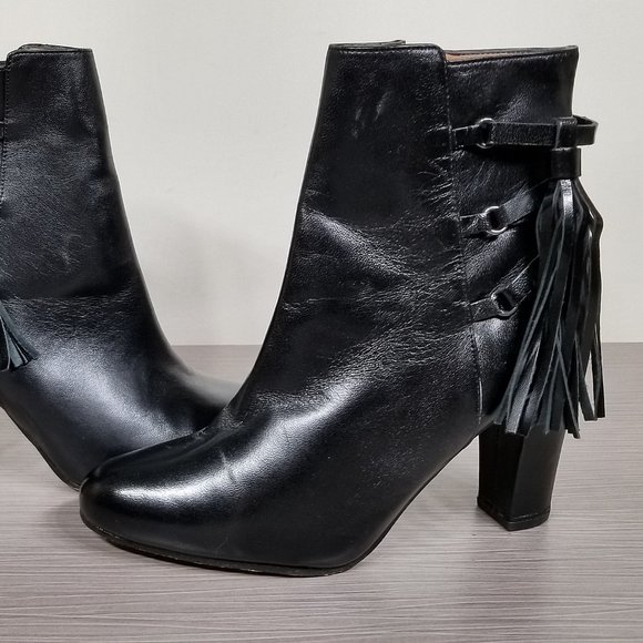 Halogen 'Sadee' Side Zip Bootie, Black Leather, Womens Size 7.5 - Picture 7 of 10